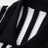 Drop Shoulder Stripe Crochet Shirt & Straight Leg Linen Pants Set