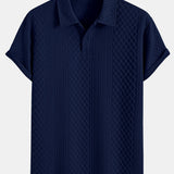 Geometric Diamond Jacquard Polo & Shorts Set