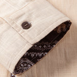 Contrast Paisley Print Linen Shirt & Straight Leg Linen Pants Set