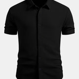 Muscle Fit Textured Button Up Shirt