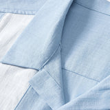 Linen Patchwork Bowling Shirt & Straight Leg Linen Pants Set