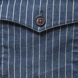 Stripe Washed Denim Shirt with Pockets