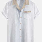Textured Contrast Cuban Shirt