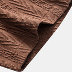 Texture Jacquard Cuban Shirt & Crinkle Textured Drawstring 5" Shorts Set
