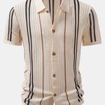 Stripe Crochet Button Up Shirt