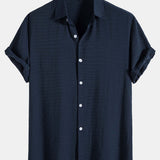 Textured Fabric Short Sleeve Shirt
