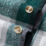 Contrast Flannel Plaid Hooded Overshirt
