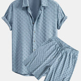 Checkerboard Terry Shirt & Shorts Set