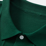 Stripe Jacquard Knit Polo Shirt & Straight Leg Ribbed Pants Set