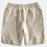 Linen Rayon Blend Shirt & Linen Cotton Blend Drawstring Shorts Set