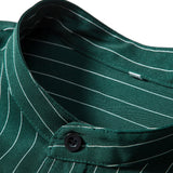 Long Sleeve Stand Collar Striped Shirt