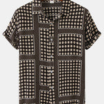 Polka Dot Floral Print Button Up Shirt