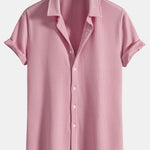 Muscle Fit Ribbed Button Up Shirt