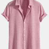 Muscle Fit Ribbed Button Up Shirt