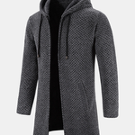 Long Line Textured Hooded Sweater & Chino Cargo Jogger Pants Set