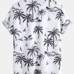 Palm Tree Island Print Button Up Shirt