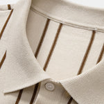 Striped Knitted Polo Shirt & Slim Fit Tapered Trousers Set