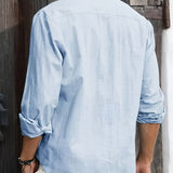 LINEN BLEND BUTTON SHIRT FOR MEN