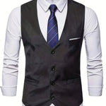 COLLARLESS POLYESTER VEST FOR MEN