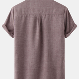 Stand Collar Shirt Whit Pocket