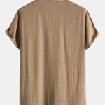 Textured Fabric Stand Collar Shirt