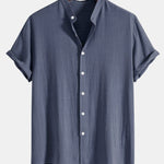 Linen and Rayon Blend Shirt & Linen Cotton Blend Drawstring Shorts Set