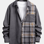 Corduroy Check Patchwork Shirt