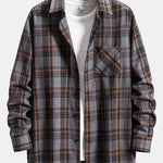 Plaid Patched Pocket Long Sleeve Shirt