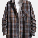 Plaid Patched Pocket Long Sleeve Shirt