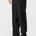 Long Sleeved Contrast Corduroy Hooded Shirt & Corduroy Pants Set