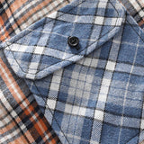 Long Sleeved Contrast Plaid Shirt
