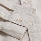 Long Sleeve Linen Cotton Shirt with Pocket