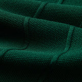 Stripe Jacquard Knit Polo Shirt & Straight Leg Ribbed Pants Set