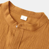 Long Sleeved Textured Stand Collar Shirt
