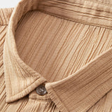 Crinkled Textured Button Up Shirt