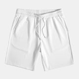 Contrast Ribbed Shirt & Drawstring Ribbed Shorts Set