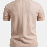 Muscle Fit Ribbed Button Up Shirt