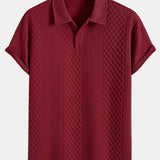 Geometric Diamond Jacquard Polo & Shorts Set