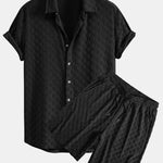 Checkerboard Terry Shirt & Shorts Set