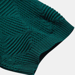 Rhombus Textured Zip Up Knitted Polo Shirt & Tapered Trousers Set