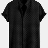 Checkerboard Stand Collar Shirt