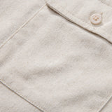 Linen Cuban Shirt with Pockets & Linen Drawstring Shorts Set