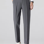 Contrast Trim Stripe Johnny Collar Polo & Tapered Trousers Set