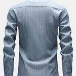 Long Sleeve Stripe Linen Button Up Shirt