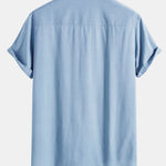Linen Henley Collar Shirt & Linen Cotton Blend 11" Shorts Set
