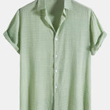 Textured Fabric Short Sleeve Shirt