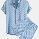 Checkerboard Jacquard Shirt & Checkerboard Jacquard Shorts Set
