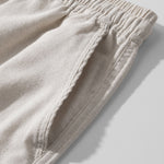 Waffle Shirt & Linen Cotton Blend Drawstring Shorts Set