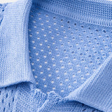 Open Knit Shirt & Straight Leg Linen Pants Set