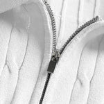 Twisted Jacquard Zipper Knit Polo & Slim Fit Tapered Trousers Set